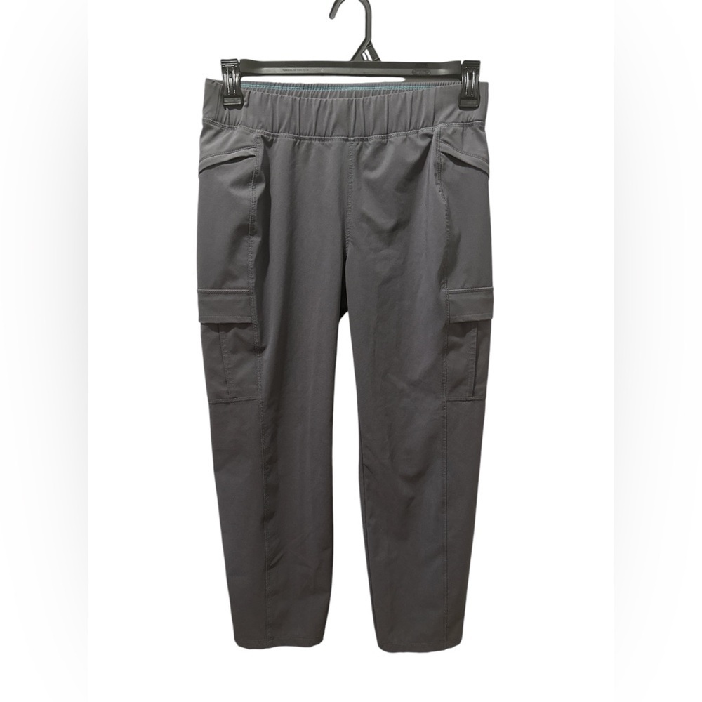 EDDIE BAUER Women Size 8 Gray Pull-On Cargo Capri Outdoor Hiking Pants
